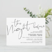 Minimalistisches Schwarz-Script-Hochzeitsessen Pro Einladung (Stehend Vorderseite)