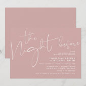 Minimalistisches Schwarz-Script-Hochzeitsessen Pro Einladung (Vorne/Hinten)