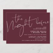 Minimalistisches Schwarz-Script-Hochzeitsessen Pro Einladung (Vorne/Hinten)