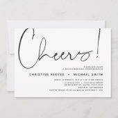 Minimalistisches Schwarz-Script-Hochzeitsessen Pro Einladung (Vorderseite)