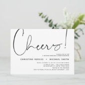 Minimalistisches Schwarz-Script-Hochzeitsessen Pro Einladung (Stehend Vorderseite)