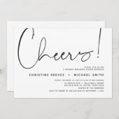 Minimalistisches Schwarz-Script-Hochzeitsessen Pro Einladung (Vorne/Hinten)