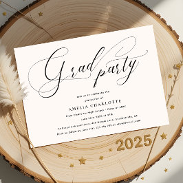 Minimalistisches Schwarz-Script-Party Einladung