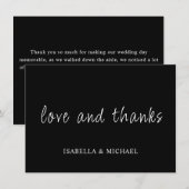 Minimalistisches Schwarz | Script Wedding Dankesch (Vorne/Hinten)