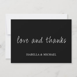 Minimalistisches Schwarz | Script Wedding Dankesch