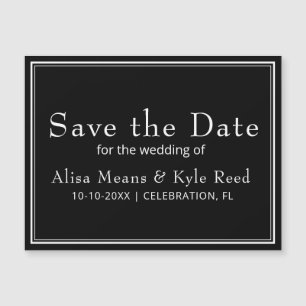 Minimalistisches Schwarz Speichern des Datumsfenst Magnetkarte