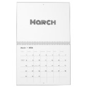 Minimalistisches Schwarz und Weiß Kalender (Mär 2026)