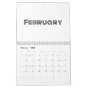 Minimalistisches Schwarz und Weiß Kalender (Feb 2026)
