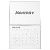 Minimalistisches Schwarz und Weiß Kalender (Jan 2026)