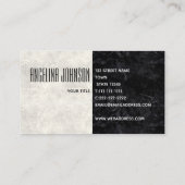 Minimalistisches Schwarz und Weiß Visitenkarte (Rückseite)