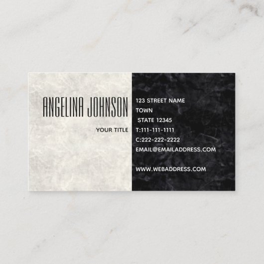 Minimalistisches Schwarz und Weiß Visitenkarte (Rückseite)