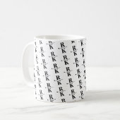 Minimalistisches Schwarz-Weiß-2-Buchstaben-Monogra Kaffeetasse (Vorderseite Links)
