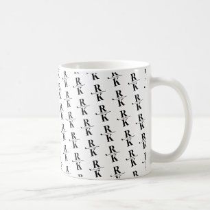 Minimalistisches Schwarz-Weiß-2-Buchstaben-Monogra Kaffeetasse