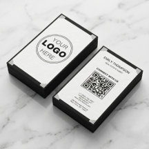 Minimalistisches Schwarz-Weiß-Art-Deco-Logo-QR-Cod