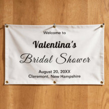 Minimalistisches Schwarz-Weiß-Banner für Brautpart