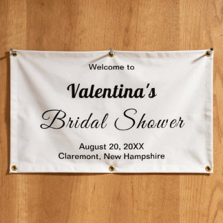 Minimalistisches Schwarz-Weiß-Banner für Brautpart Banner