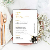 Minimalistisches Schwarz-Weiß-Bar Menükarte