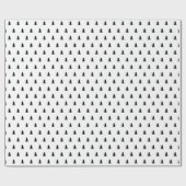 Minimalistisches Schwarz-Weiß-Baummuster Geschenkpapier (Flach)