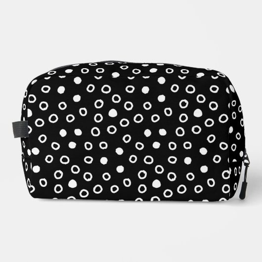 Minimalistisches Schwarz-Weiß-Bläschen-Muster Waschbeutel (Vorderseite)