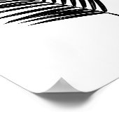 Minimalistisches Schwarz-Weiß-Botanisches Fern Zei Poster (Ecke)