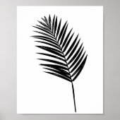 Minimalistisches Schwarz-Weiß-Botanisches Fern Zei Poster (Vorne)