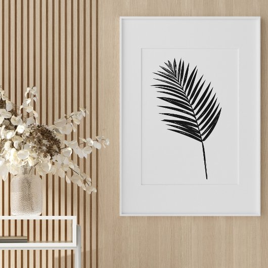 Minimalistisches Schwarz-Weiß-Botanisches Fern Zei Poster