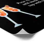 Minimalistisches Schwarz-Weiß-Brautparty Mimosa Ba Poster (Ecke)