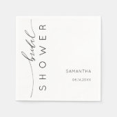 Minimalistisches Schwarz-Weiß-Brautparty Serviette (Vorderseite)