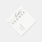 Minimalistisches Schwarz-Weiß-Brautparty Serviette (Ecke)