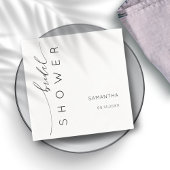 Minimalistisches Schwarz-Weiß-Brautparty Serviette