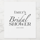 Minimalistisches Schwarz-Weiß-Brautparty Weinetike Weinetikett (Einzelnes Label)