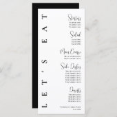 Minimalistisches Schwarz-Weiß-Brunch Abendessen Ab Menükarte (Vorne/Hinten)