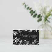 Minimalistisches Schwarz-Weiß-Butterfly-Logo Visitenkarte (Stehend Vorderseite)