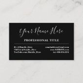 Minimalistisches Schwarz-Weiß-Butterfly-Logo Visitenkarte (Rückseite)