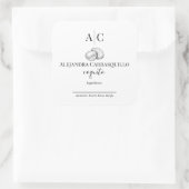 Minimalistisches Schwarz-Weiß-Coquito-Flaschenetik Quadratischer Aufkleber (Tasche)