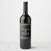 Minimalistisches Schwarz/Weiß Deco Wine Label Weinetikett (Vorderseite)