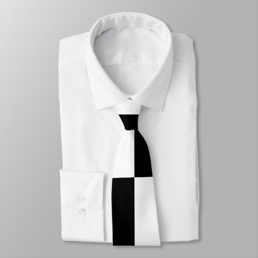Minimalistisches Schwarz-Weiß-Design Krawatte (Gebunden)