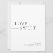 Minimalistisches Schwarz-Weiß-Dessertschild Einladung (Vorderseite)