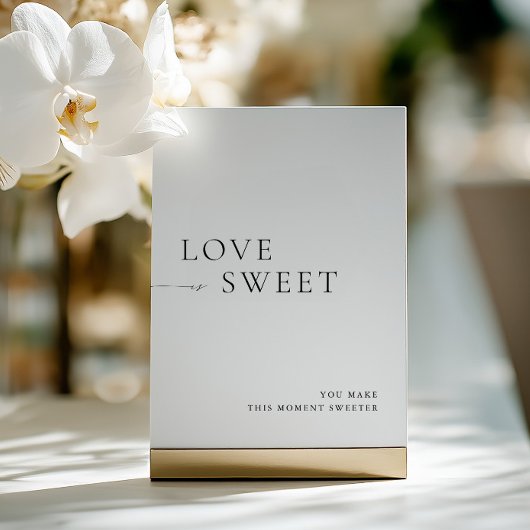 Minimalistisches Schwarz-Weiß-Dessertschild Einladung