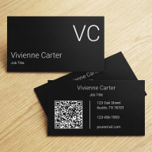 Minimalistisches Schwarz-Weiß-Einfach-Monogramm-QR