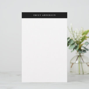 Minimalistisches Schwarz-Weiß-Elegantes Monogramm Briefpapier