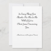 Minimalistisches Schwarz-Weiß-Erntedank Einladung (Rückseite)