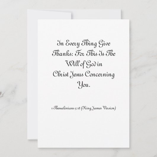 Minimalistisches Schwarz-Weiß-Erntedank Einladung (Rückseite)