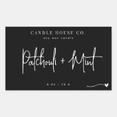 Minimalistisches Schwarz-Weiß-Etikett Rechteckiger Aufkleber (Vorderseite)