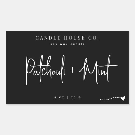 Minimalistisches Schwarz-Weiß-Etikett Rechteckiger Aufkleber (Vorderseite)