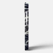 Minimalistisches Schwarz-Weiß-Faser-Flow-Handyhüll Case-Mate iPhone Hülle (Rückseite / Links)