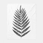 Minimalistisches Schwarz-Weiß-Fern Zeichnend Fleecedecke (Vorderseite)