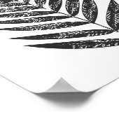 Minimalistisches Schwarz-Weiß-Fern Zeichnend Poster (Ecke)