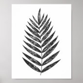 Minimalistisches Schwarz-Weiß-Fern Zeichnend Poster (Vorne)