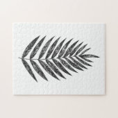 Minimalistisches Schwarz-Weiß-Fern Zeichnend Puzzle (Horizontal)